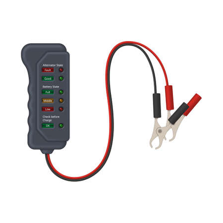 Automotive electrical battery tester. Tester with probe and connector. vector illustration.のイラスト素材