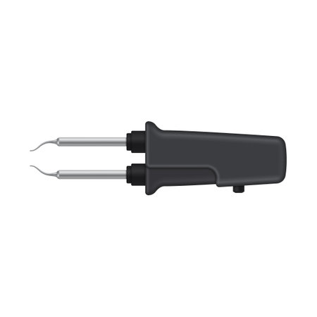 Thermal tweezers for SMD components. Soldering iron for manual assembly of radioelements. vector illustration.のイラスト素材