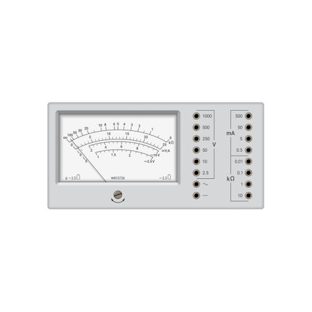 Retro multimeter on white background. Device for measuring voltage, current and resistance. vector illustration.のイラスト素材