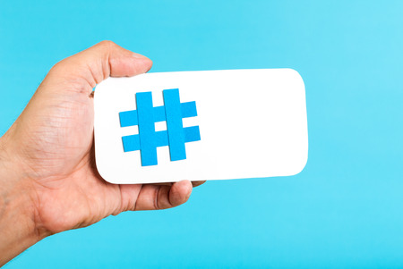 Mobile hashtag horizontal concept