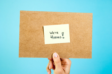 We are hiring cardboardの写真素材