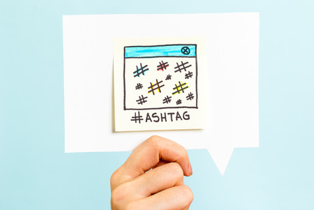 Hashtag message on speech bubble