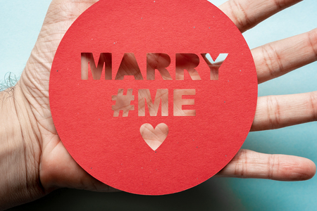 Red message for will you marry me conceptの写真素材