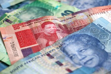 Various South african notes money currencyの写真素材