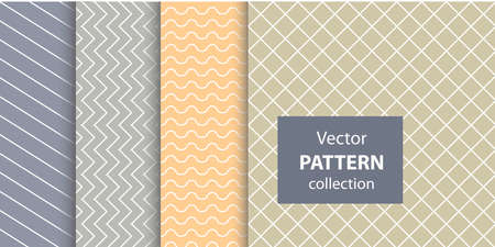 four Seamless geometric vector patternsのイラスト素材