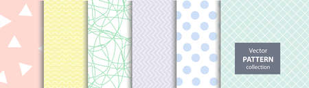 set seamless geometric vector patterns, backdropのイラスト素材