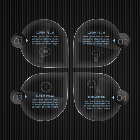 Glass banners infographic templates set.のイラスト素材