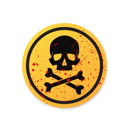 Danger sign with skull symbolのイラスト素材