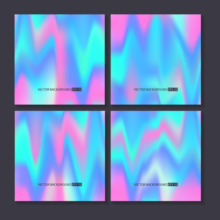 Hologram bright colorful backgrounds set.のイラスト素材