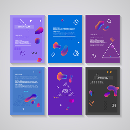 Brochure layouts with abstract colorful backgroundのイラスト素材