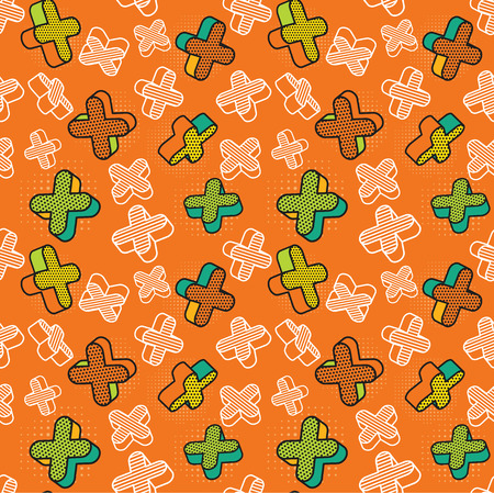 Vector seamless pattern, colorful pattern with 3d graphic elements. You can use this as a wallpaper in a children's room.のイラスト素材