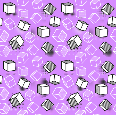 Vector seamless pattern, colorful pattern with 3d graphic elements. You can use this as a wallpaper in a childrens room. Eps 10のイラスト素材