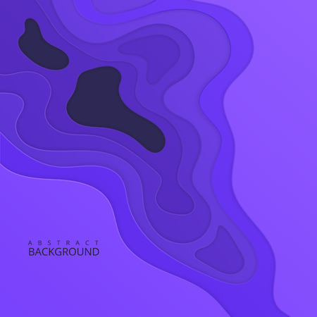 Abstract realistic paper cut design with wavy layers, Paper cut background. Cover for your design.のイラスト素材