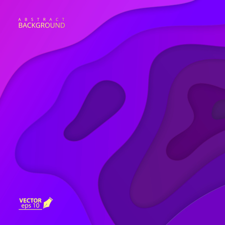 Abstract realistic paper cut design with wavy layered, paper cut background. Cover for your cards vector illustration.のイラスト素材
