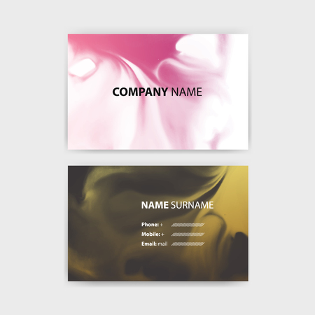 Business card template with ink design, horizontal template, layout in rectangle size.のイラスト素材