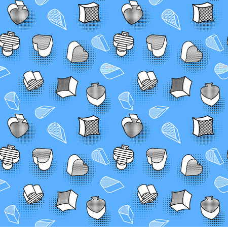 Blue color seamless Wallpaper with card symbols can be used as Wallpaper in children s room, vector illustrationのイラスト素材