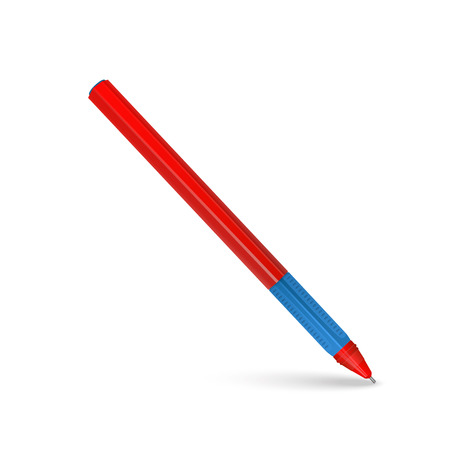 Realistic pen on white background, vector illustration.のイラスト素材