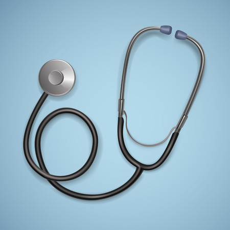 Realistic Medical stethoscope. background with stethoscope medical equipment, Health care concept. Vector illustration.のイラスト素材