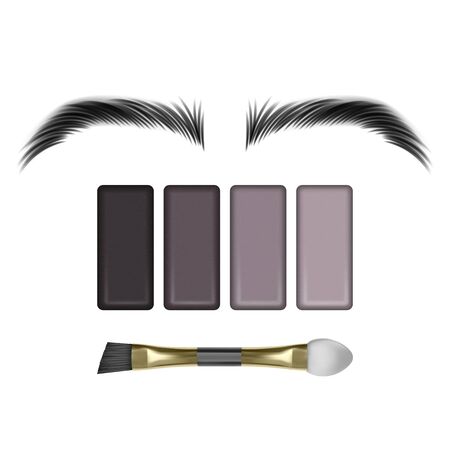 Eyebrow color swatch on white background, realistic illustration in vector formatのイラスト素材