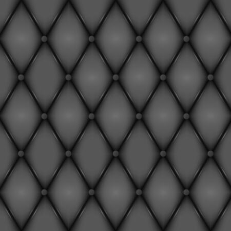 Luxury Black leather texture. Genuine leather pattern. Rhombus geometric background.のイラスト素材