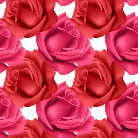 Vector seamless, endless pattern with red roses, Can be used in food industry for wallpapers, wrapping paper, wedding cards.のイラスト素材