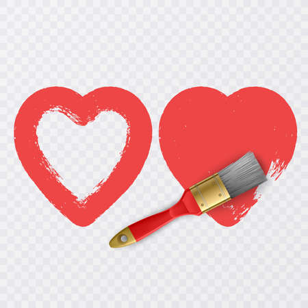 Heart shape Love illustration. Design for Valentines day cardのイラスト素材