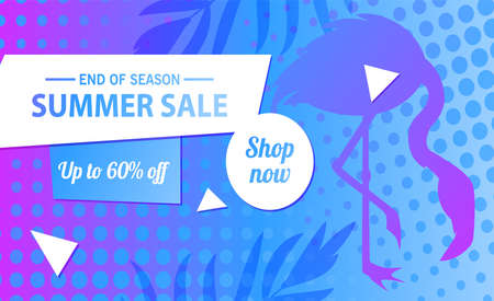 Summer sale banner template, Summer sale bright background for your advertisementのイラスト素材
