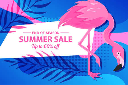 Summer sale banner template, Summer sale bright background for your advertisementのイラスト素材