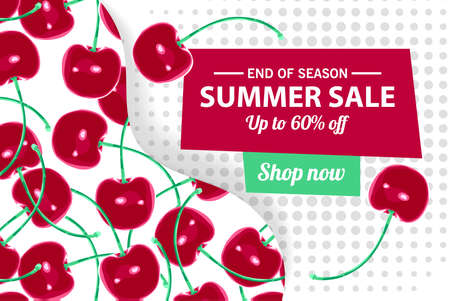 Summer sale banner template, Summer sale bright background for your advertisement, Vector illustrationのイラスト素材