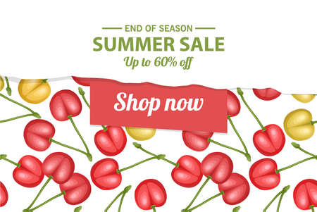 Summer sale banner template, Summer sale bright background for your advertisement, Vector illustrationのイラスト素材