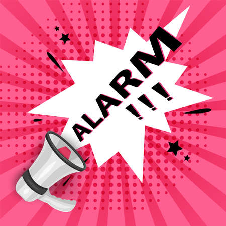 Important message attention please banner. Priority advice, paying attention. Alarm speech poster, commercial announcement or important speech vector illustrationのイラスト素材
