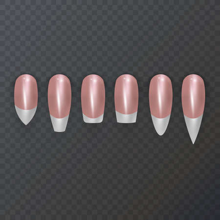 Professional manicure different shapes of nails vector formatのイラスト素材