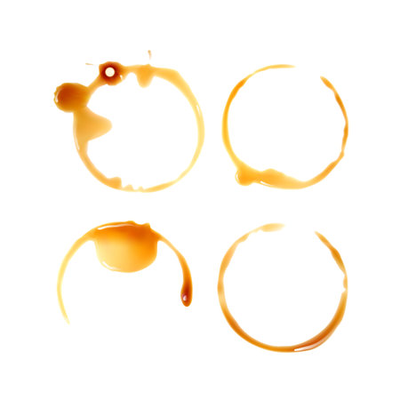 Coffee and Tea Stains Left by Cup Bottoms Set, vector formatのイラスト素材