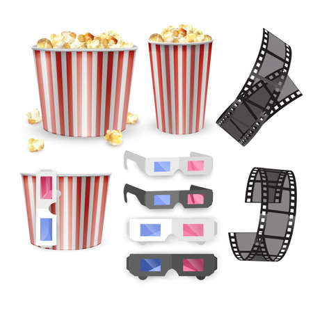 Movie concept, Realistic Cinema concept illustration, Vector illustrationのイラスト素材