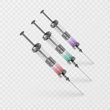 Glass syringe illustration in black and white in realistic style vintage syringeのイラスト素材