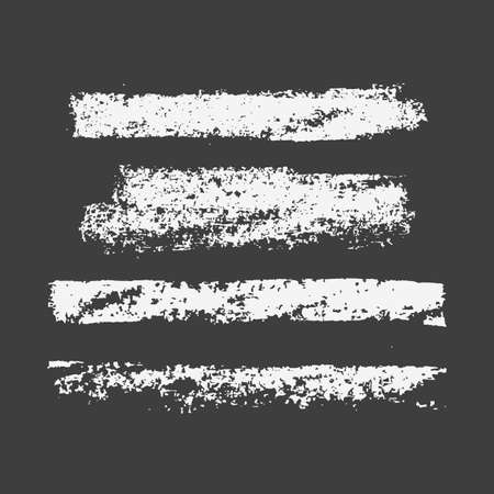 Chalk texture stripes design elements, Scribble hand drawn in chalk on black background, vector formatのイラスト素材