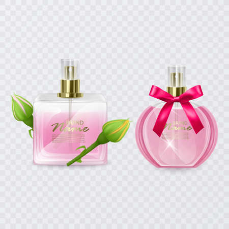 The set of cute different perfumes, Perfume containers vector formatのイラスト素材