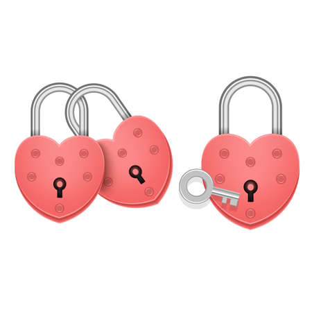 Heart with a keyhole and key to it. The key to the heart and feelings. vector formatのイラスト素材