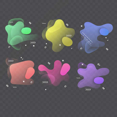 Modern liquid irregular amoeba blob shape abstract elements graphic flat style design fluidのイラスト素材