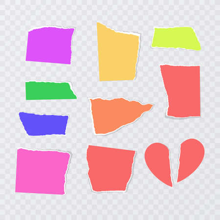 Set of torn pieces of paper isolated on a white background. vector formatのイラスト素材