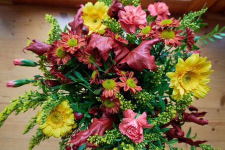 Autumn bouquet of fresh flowersの写真素材