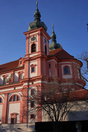 Stara Boleslav, Czech Republic - January 31, 2021 - the large sacral area with an important early Baroque church of the Assumption of the Virgin Mary, built in the years 1613-1623の写真素材