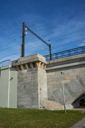 Prague, Czech Republic - January 22, 2021 - newly renovated Negrelli viaductの写真素材