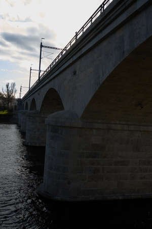 Prague, Czech Republic - January 22, 2021 - newly renovated Negrelli viaductの写真素材