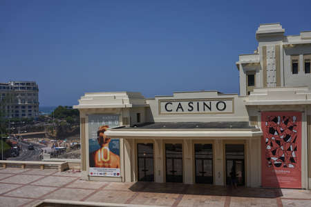 Biarritz, France - July 24, 2019 - The famous casino near the beachのeditorial素材