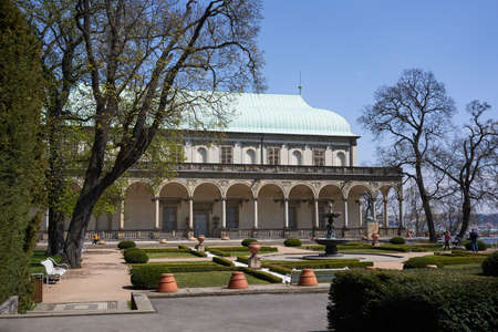 Prague, Czech Republic - April 23, 2021 - A beautiful Renaissance building in the Royal Gardens of the Prague Castle - The Queen Anneâs Summer Palaceのeditorial素材