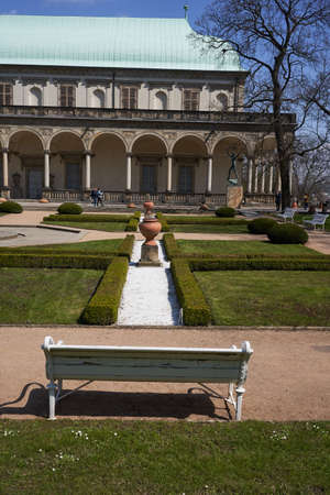 Prague, Czech Republic - April 23, 2021 - A beautiful Renaissance building in the Royal Gardens of the Prague Castle - The Queen Anneâs Summer Palaceのeditorial素材