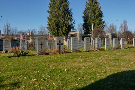 Prague, Czech Republic - March 30, 2021 - Prague War Cemetery  1939 - 1945. There are even some Commonwealth war graves here, mostly (though not exclusively) British POWs who died in captivity.のeditorial素材