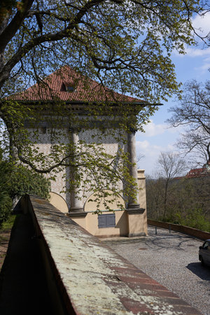 Prague, Czech Republic - April 23, 2021 - The Prague Castle - the Ballroom. The Renaissance building on the south side of the Royal Garden.のeditorial素材