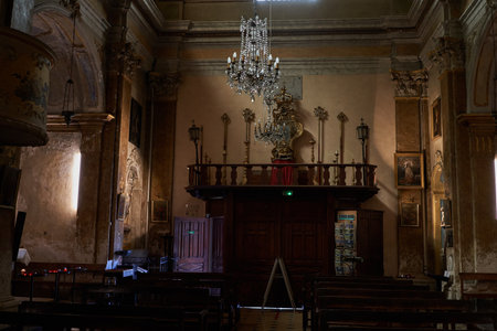 Eze, France - June 17, 2021 - the church Notre Dame de l'Assomptionのeditorial素材